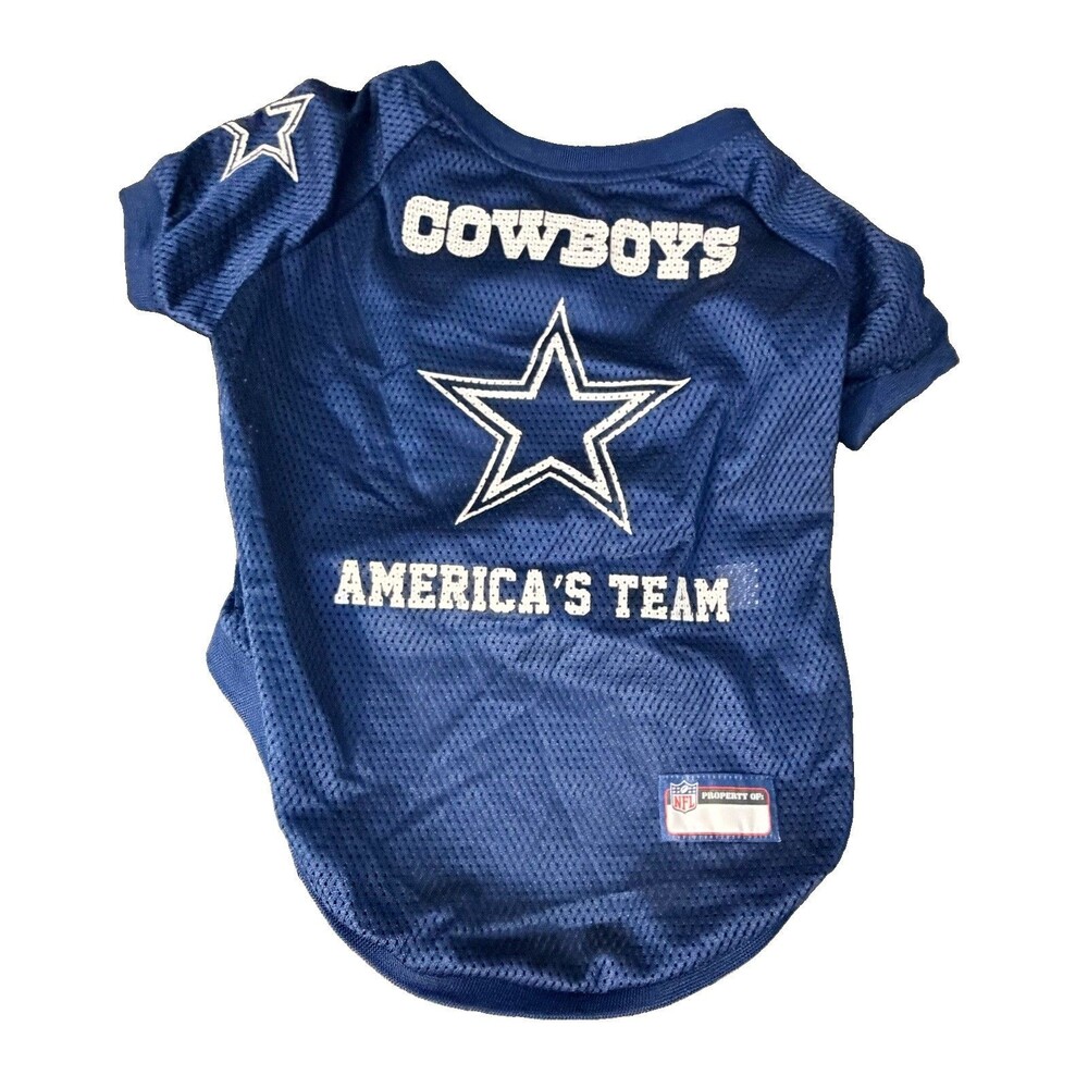 NFL Dallas Cowboys Dog Jersey Pet Large Blue Mesh Team Football Shirt